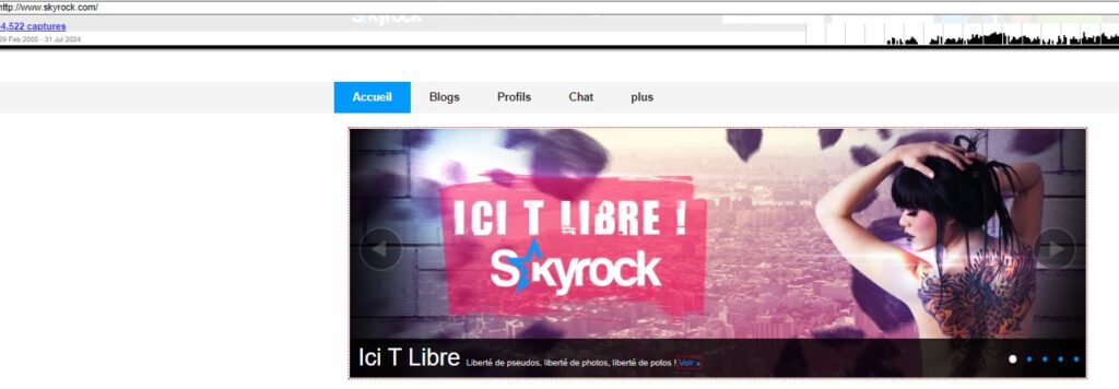 retrouver blog skyrock avec wayback machine